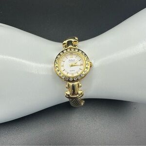 Classic Luxurious Gold Tone Round Face Watch by Elgin "Galaxie"